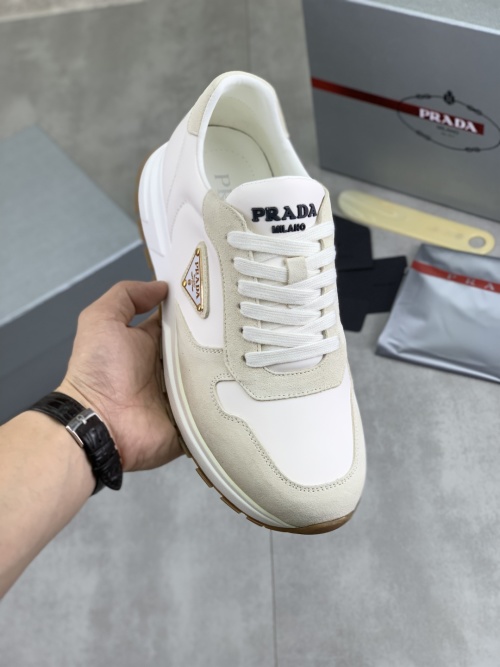 Prada Men's Leather and Suede Trim Lace-Up Sneakers - Versatile & Stylish 1 Prada Men's Leather and Suede Trim Lace-Up Sneakers - Versatile & Stylish