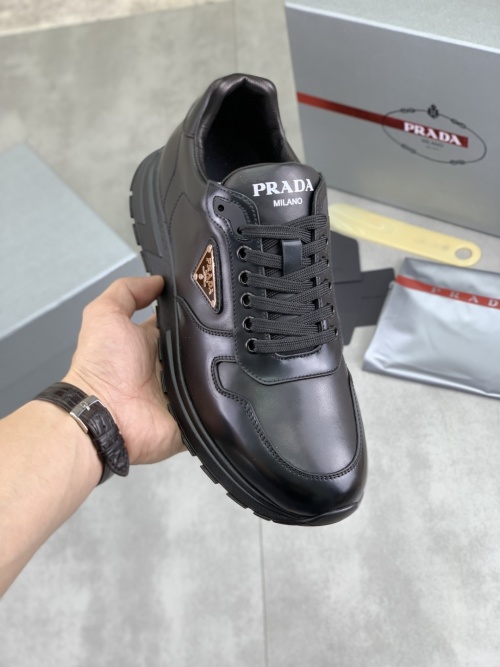 Prada Men's Black Leather Sneakers - Stylish, Comfortable, and High-Quality 1 Prada Men's Black Leather Sneakers - Stylish, Comfortable, and High-Quality