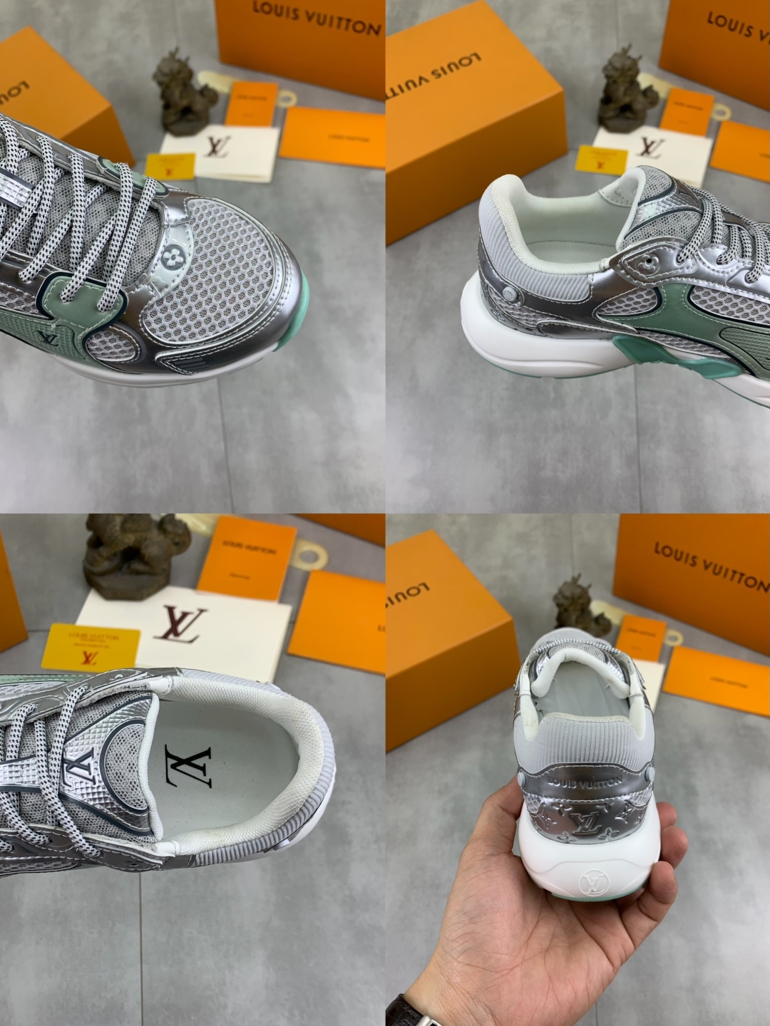 Louis Vuitton Olympia Sneakers: Silver, Mesh, EVA Outsole, Women's Size 35-45 10 cmp i1744903848271 1427 0 8