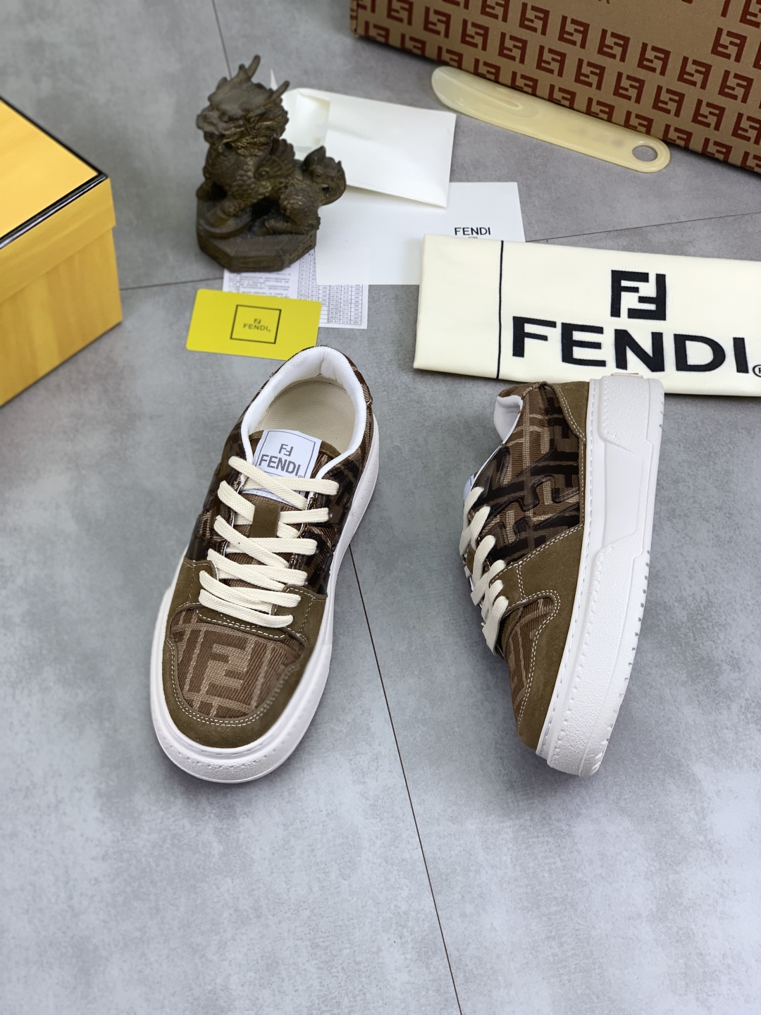 Fendi Brown Leather and TPU Sole Casual Sneakers for Men and Women 4 cmp i1745080074184 2947 0 2