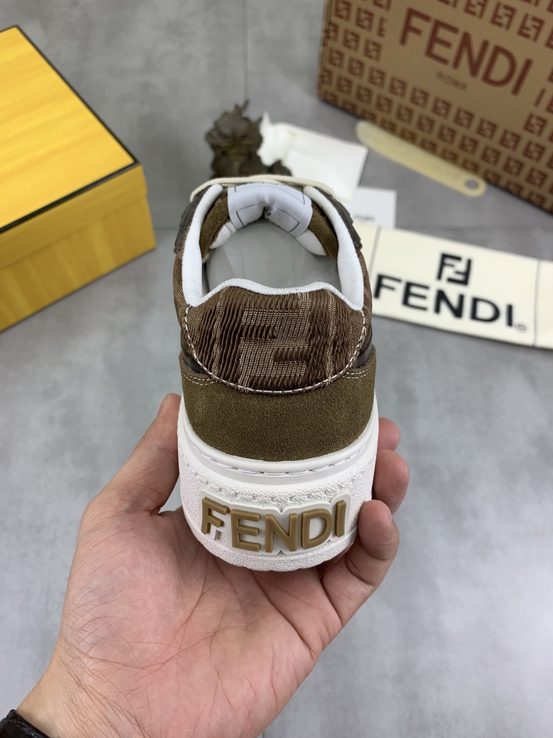 Fendi Brown Leather and TPU Sole Casual Sneakers for Men and Women 9 cmp i1745080088700 8649 0 7