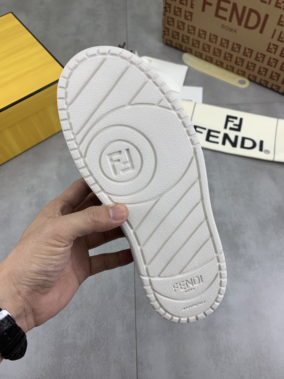 Fendi Blue Leather Sneakers for Men and Women, Casual Lace-up Shoes 10 cmp i1745080142566 3409 0 8