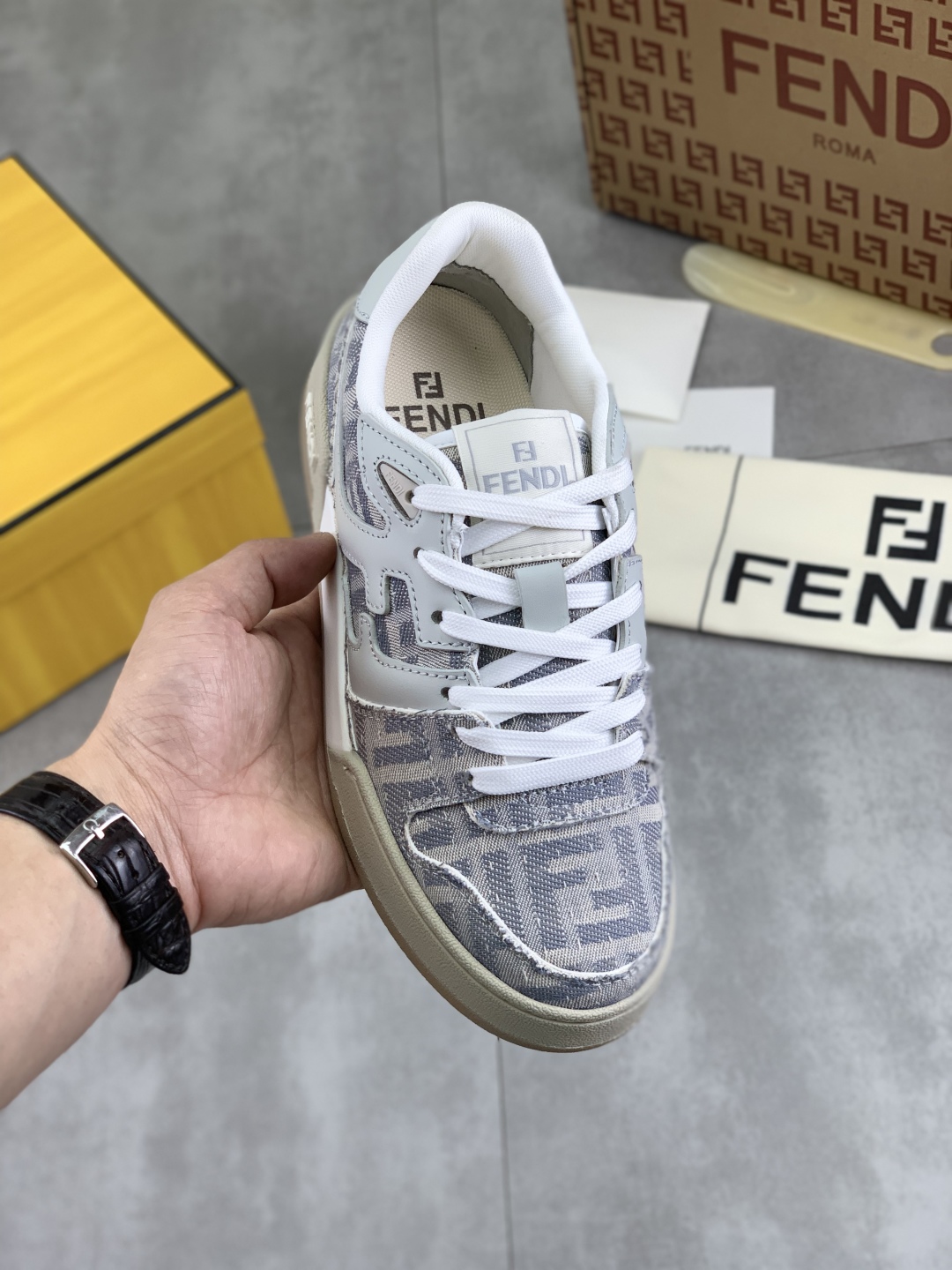 Fendi Men's/Women's Sneakers imported Leather Casual Shoes 35-46 1 Fendi Men's/Women's Sneakers imported Leather Casual Shoes 35-46