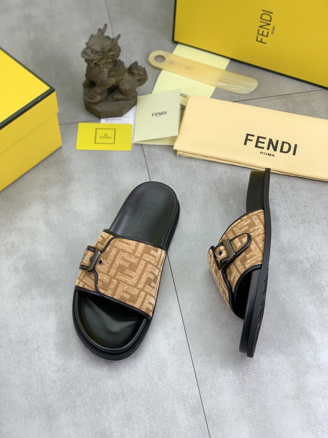 Fendi Men's FF Motif Buckle Slide Sandals - Italian Craftsmanship 4 cmp i1745513567400 6384 0 2