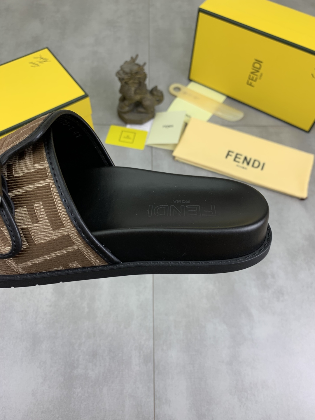 Fendi Men's FF Logo Buckle Slide Sandal in Brown - Comfort & Style 8 cmp i1745513605161 2644 0 6