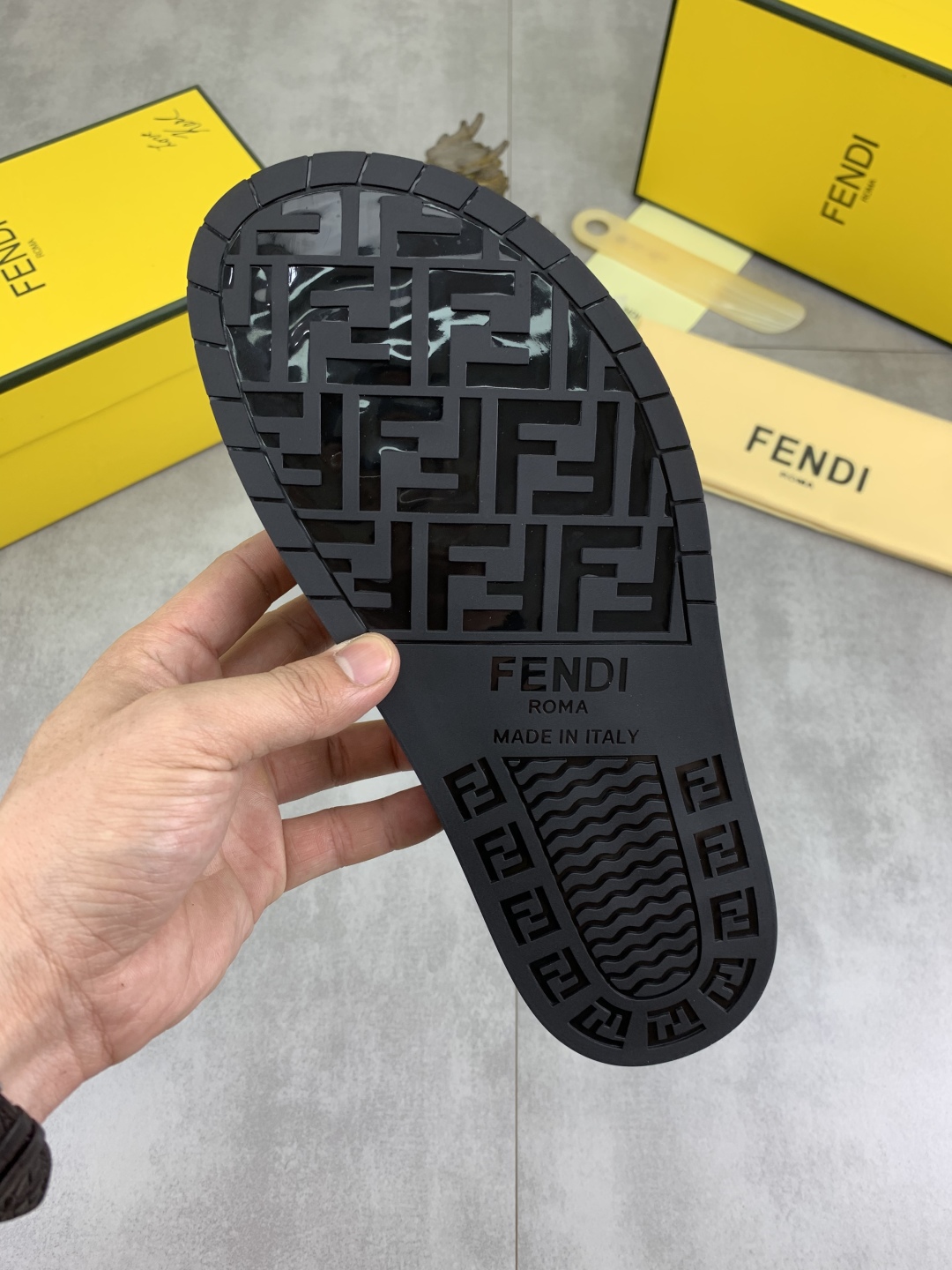 Fendi Men's FF Logo Buckle Slide Sandal in Brown - Comfort & Style 10 cmp i1745513605205 5115 0 8
