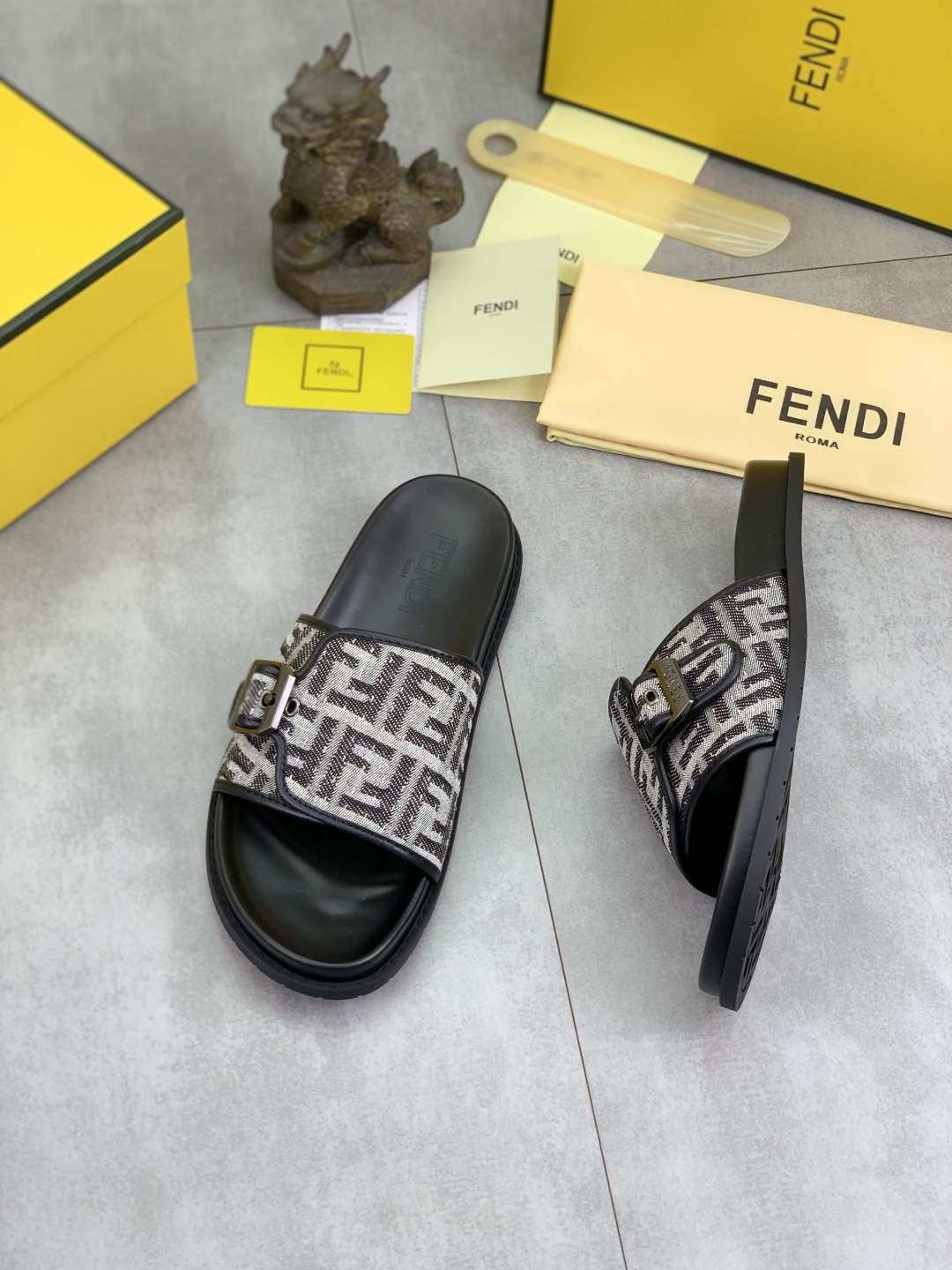 Fendi Men's FF Motif Buckle Slide Sandals - Stylish Summer Comfort 4 cmp i1745513653311 7756 0 2