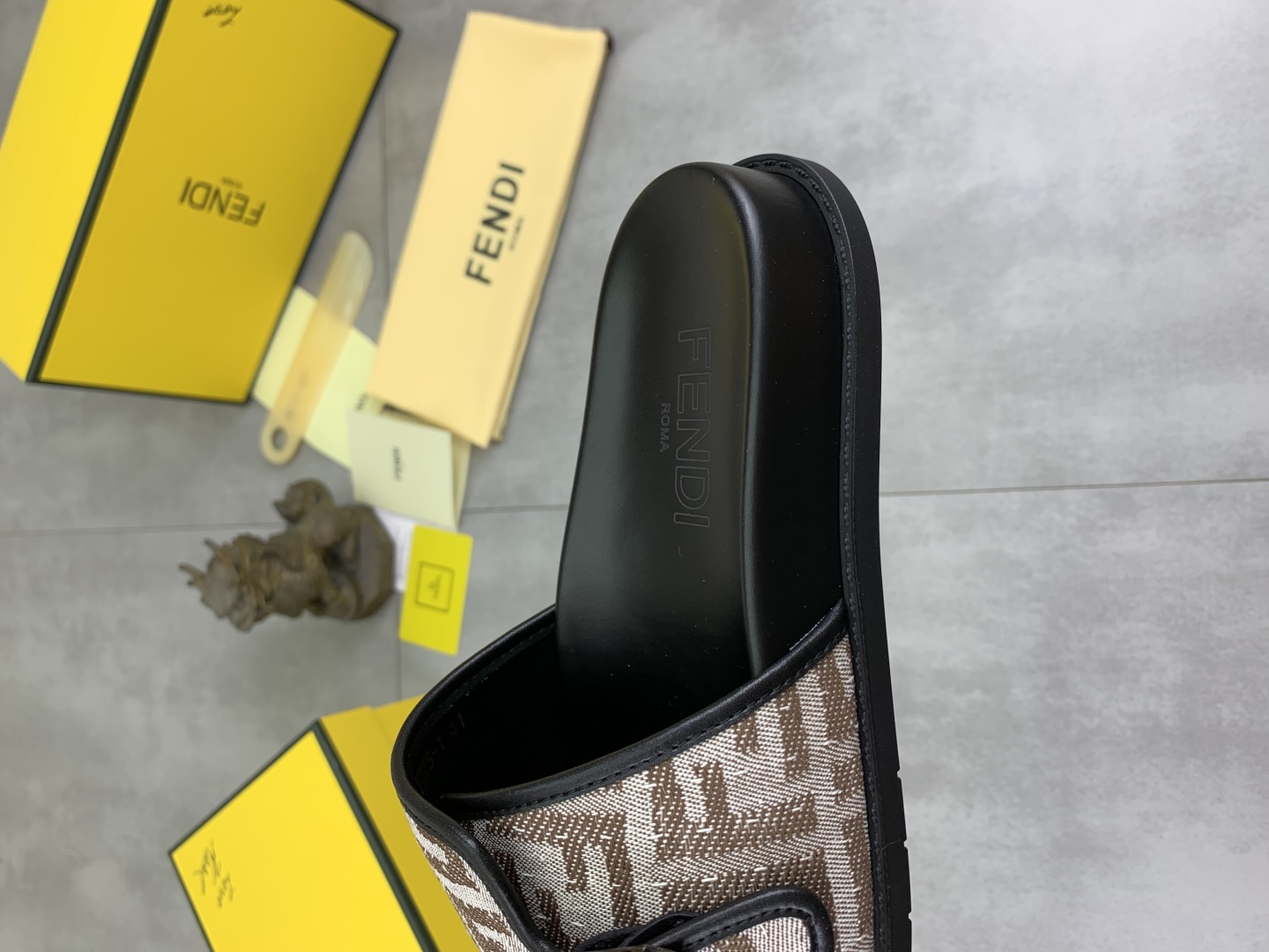 Fendi Men's FF Motif Buckle Slide Sandal in Brown, Sizes 39-44 8 cmp i1745513695925 3513 0 6
