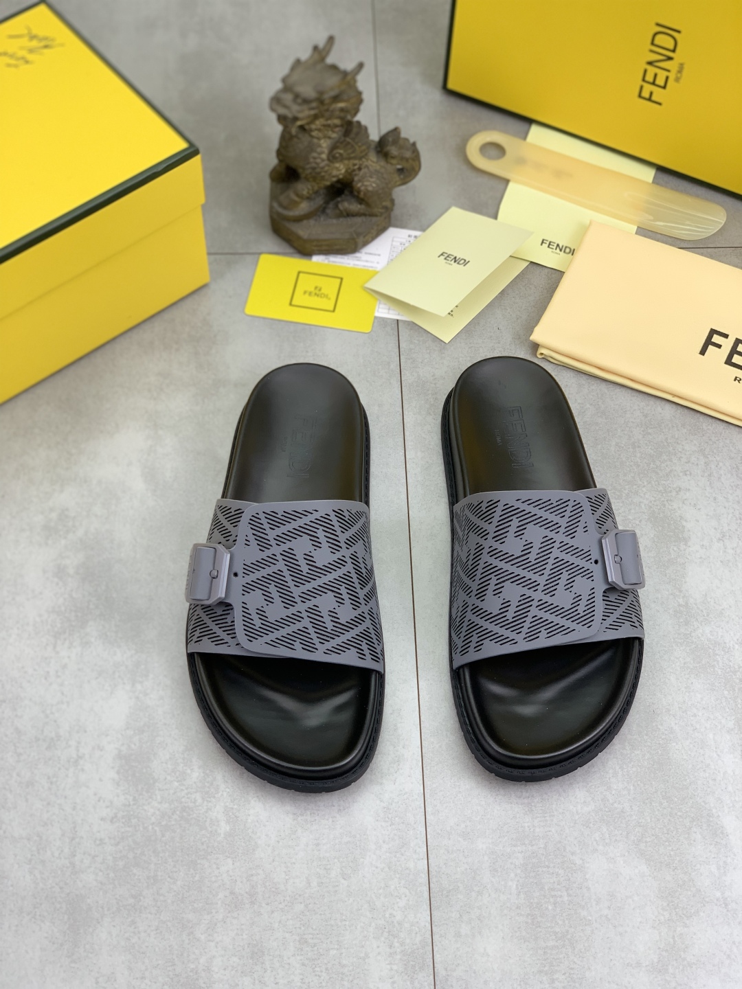 Fendi Men's FF Motif Slide Sandal - Comfortable Italian Crafted Summer Shoes 3 cmp i1745513721178 9429 0 1