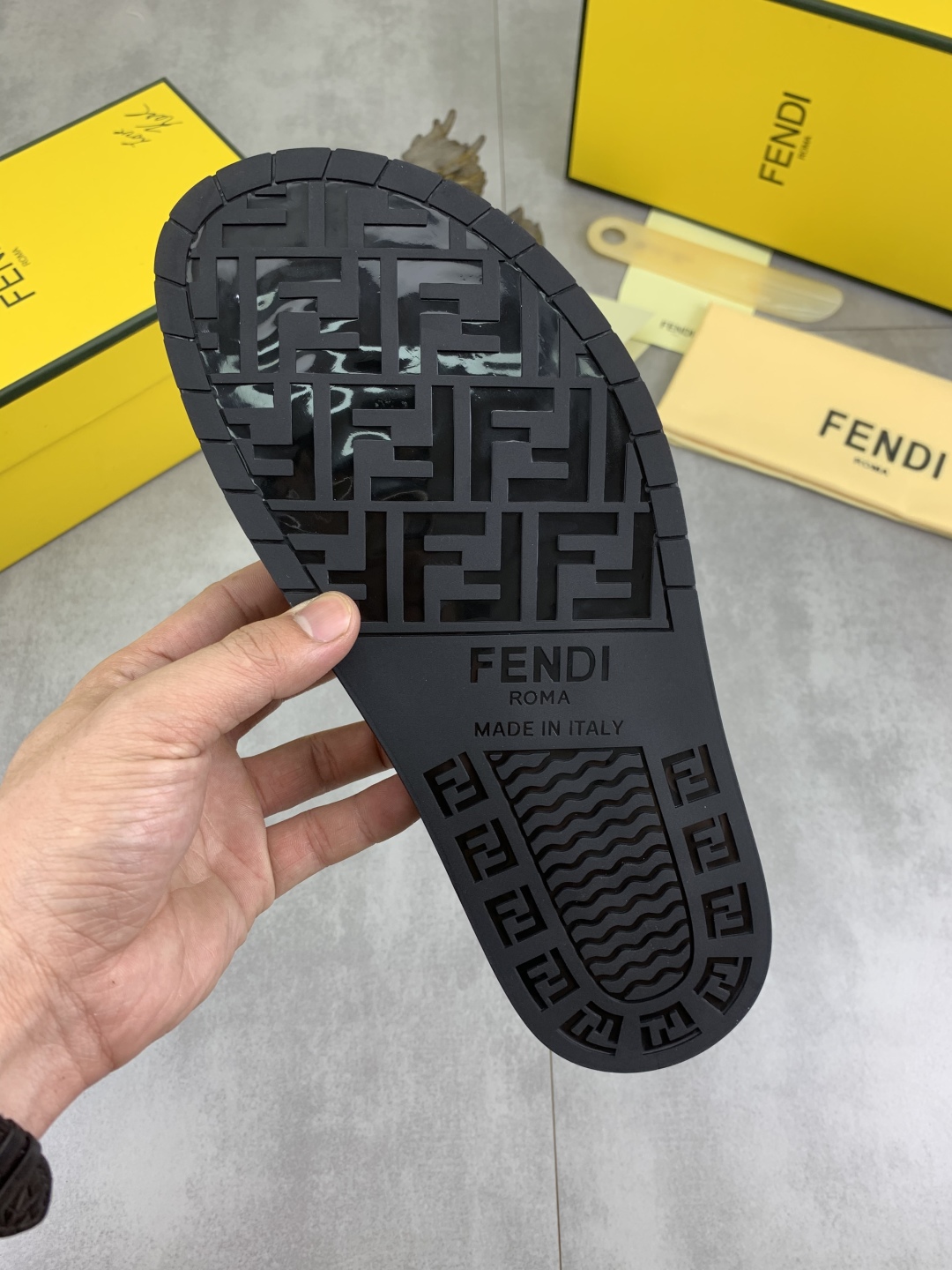 Fendi Men's FF Motif Slide Sandal - Comfortable Italian Crafted Summer Shoes 10 cmp i1745513722727 6391 0 8