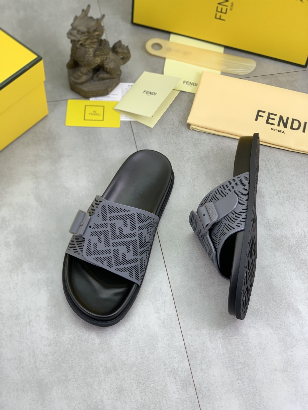 Fendi Men's FF Motif Slide Sandal - Comfortable Italian Crafted Summer Shoes 4 cmp i1745513727144 2866 0 2