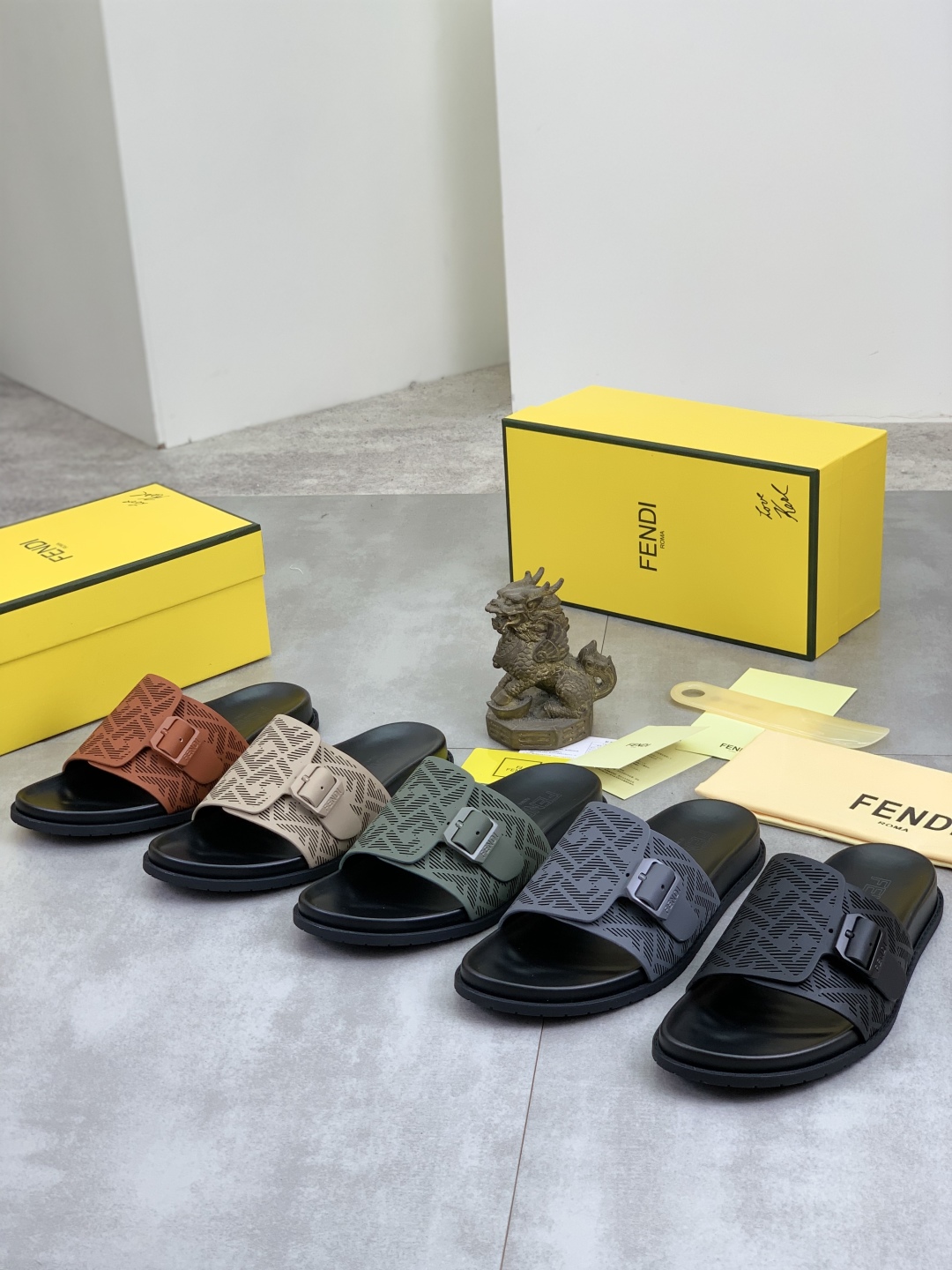Fendi Men's FF Motif Slide Sandal - Comfortable Italian Crafted Summer Shoes 11 cmp i1745513727147 1862 0 9