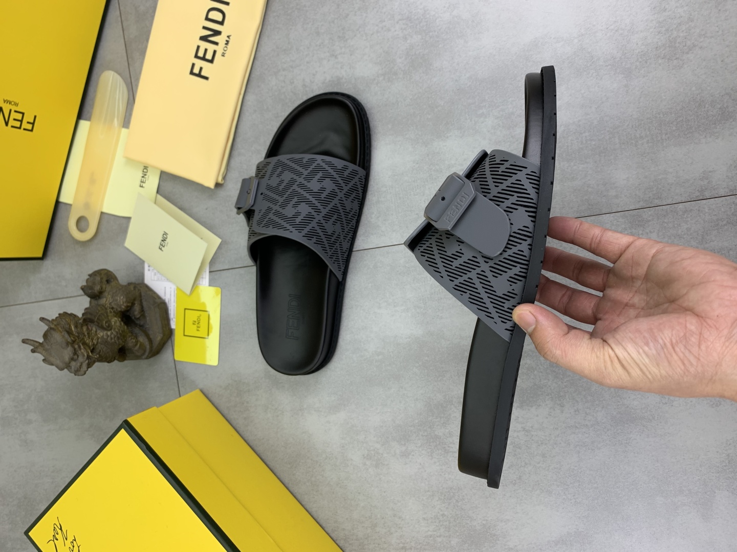 Fendi Men's FF Motif Slide Sandal - Comfortable Italian Crafted Summer Shoes 7 cmp i1745513728368 4937 0 5