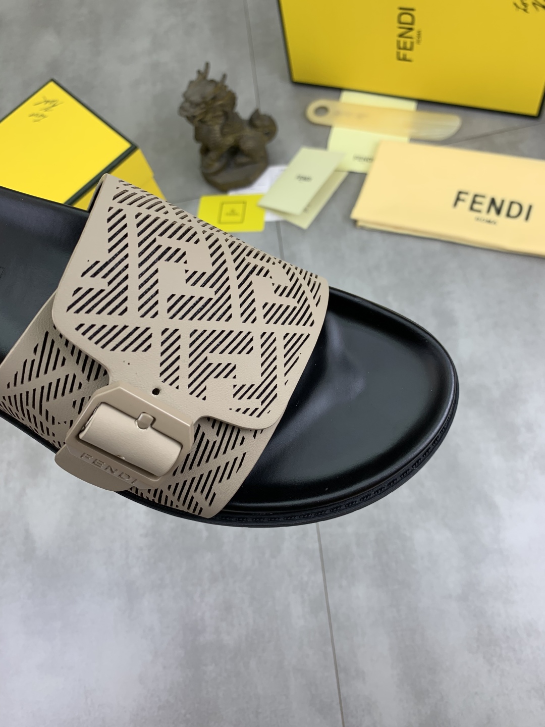Fendi Men's Beige FF Motif Slide Sandals - Italian Made 6 cmp i1745513739543 398 0 4