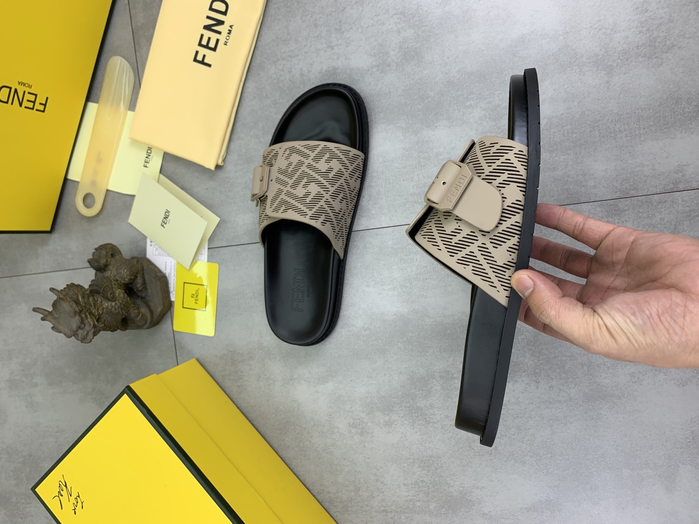 Fendi Men's Beige FF Motif Slide Sandals - Italian Made 7 cmp i1745513745757 6920 0 5