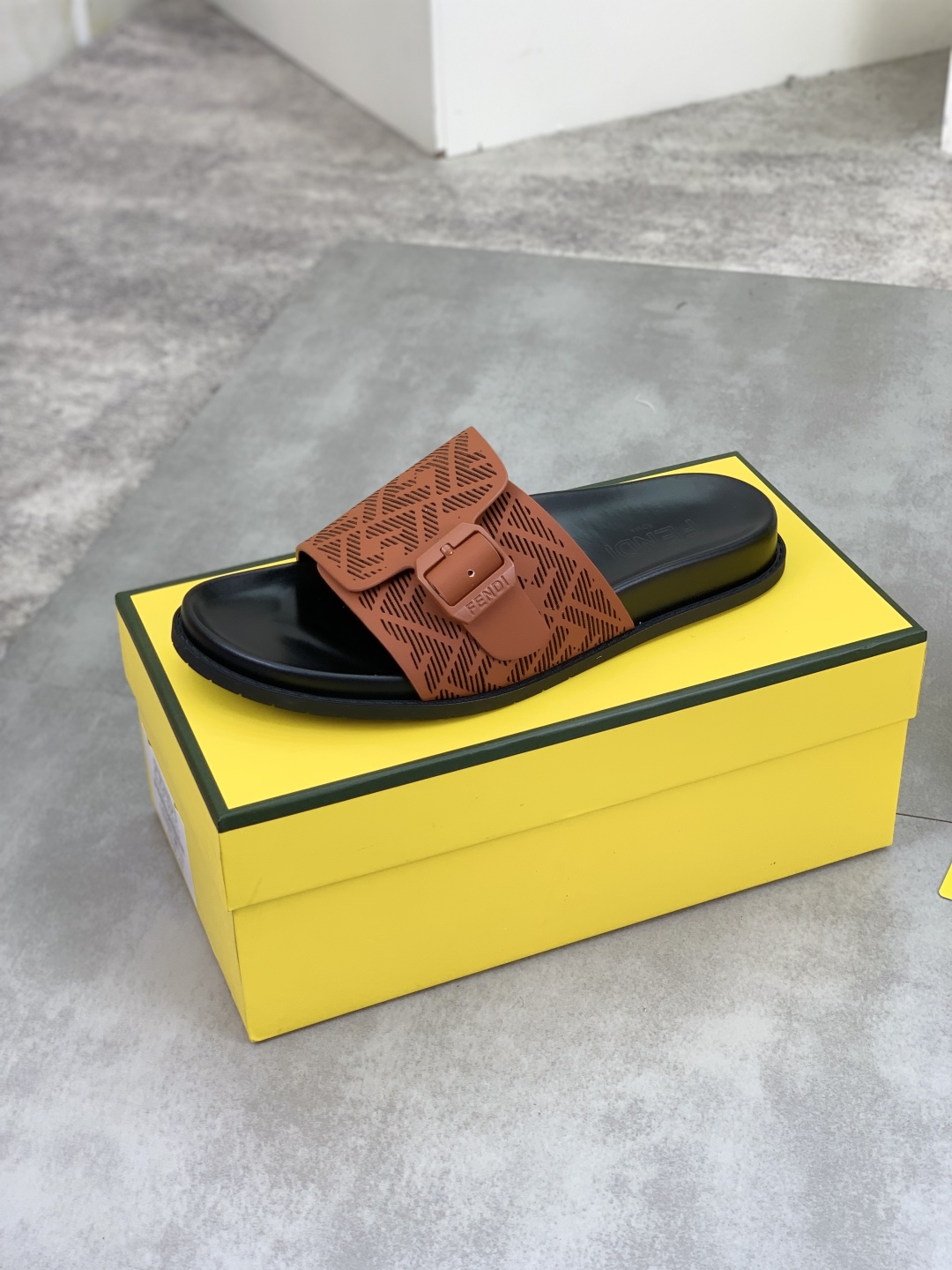 Fendi Men's Brown Leather Summer Buckle Slide Sandals, Sizes 39-44 5 cmp i1745513757713 986 0 3
