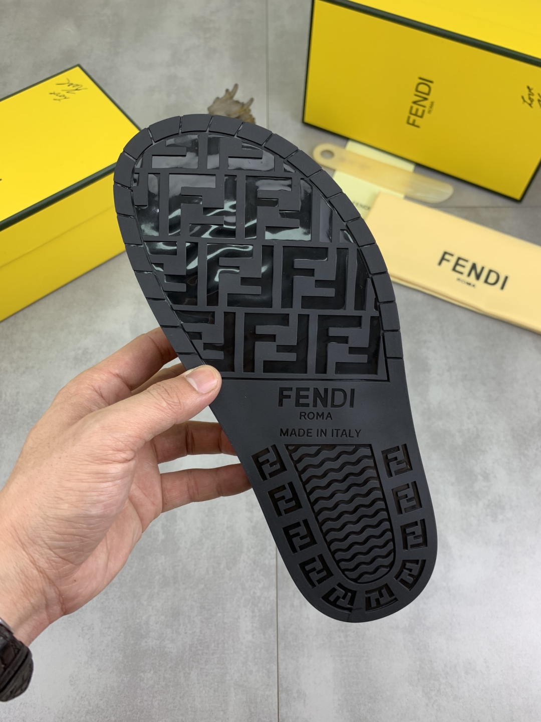 Fendi Men's Brown Leather Summer Buckle Slide Sandals, Sizes 39-44 10 cmp i1745513759303 9952 0 8