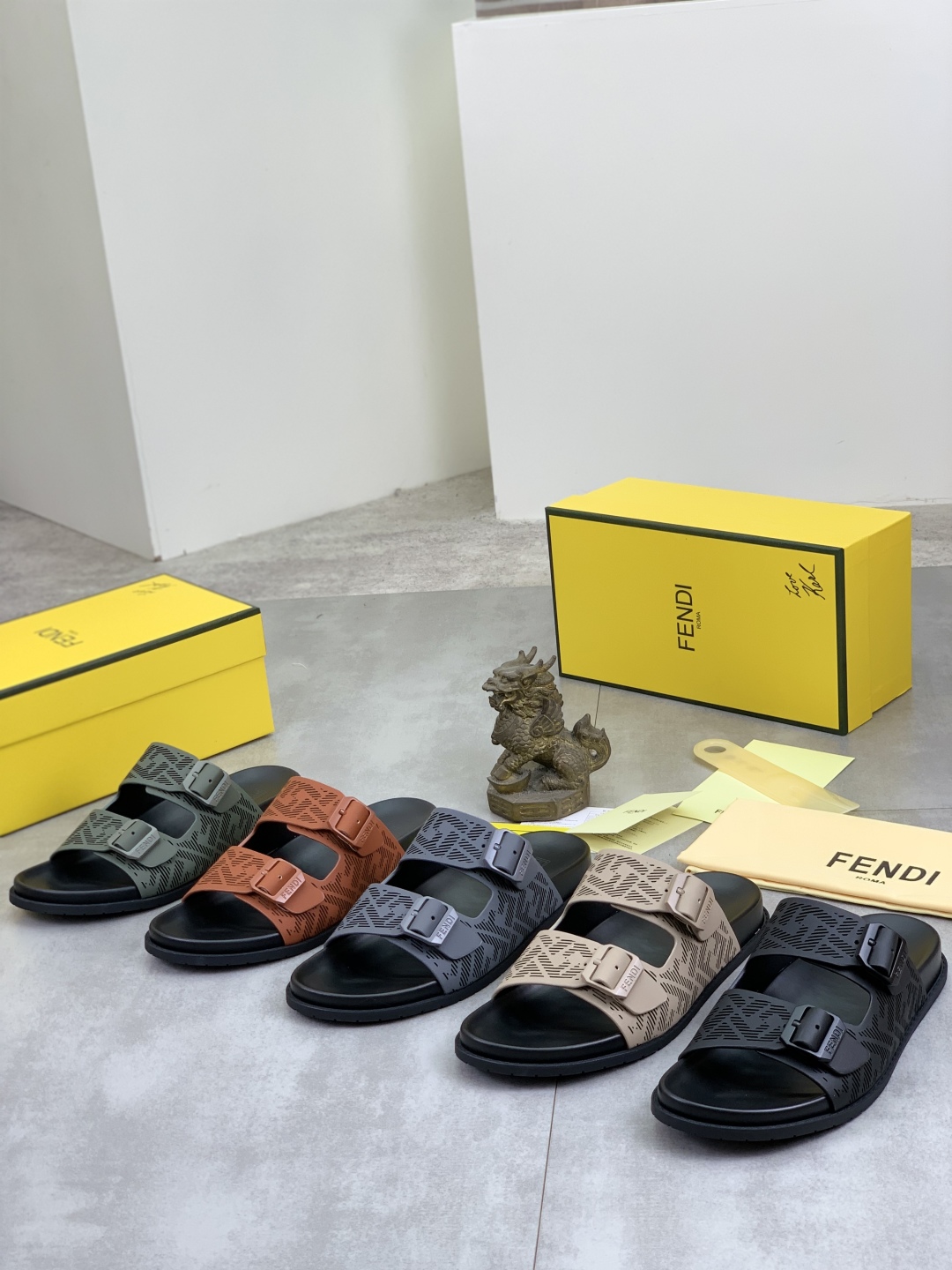Fendi Men's Brown Leather Sandals with Iconic Pattern | Sizes 39-44 11 cmp i1745513994289 9499 0 9
