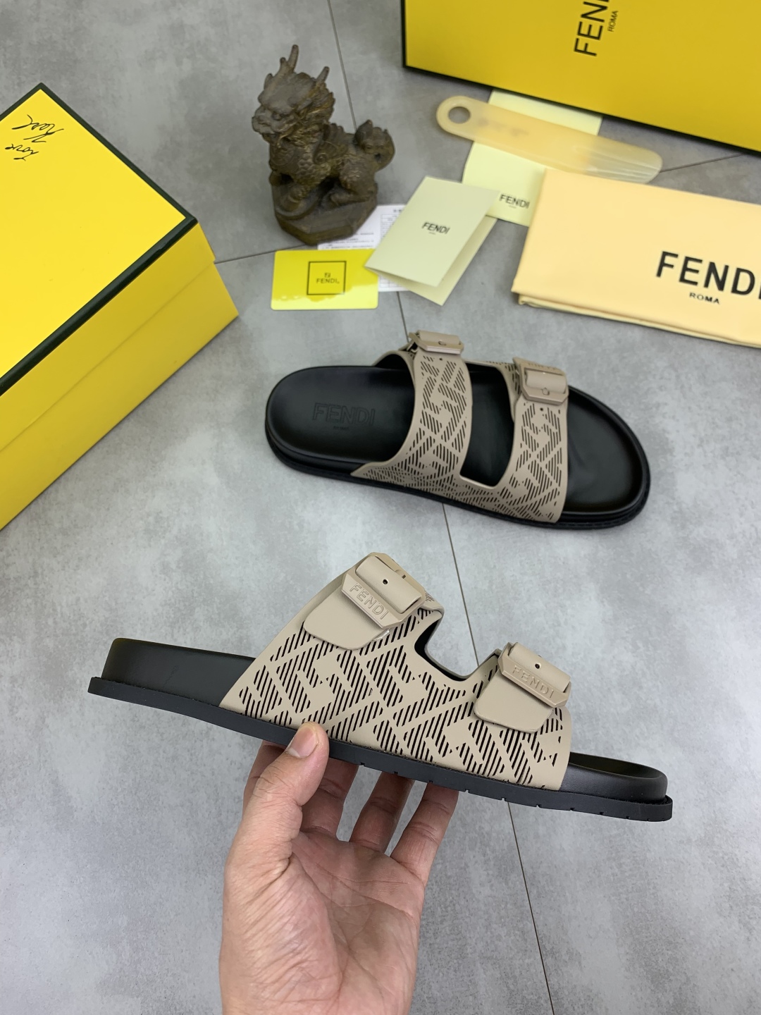 Fendi Men's Sandal - Italian Leather, Designer Slides, Sizes 39-44 7 cmp i1745514029336 8615 0 5