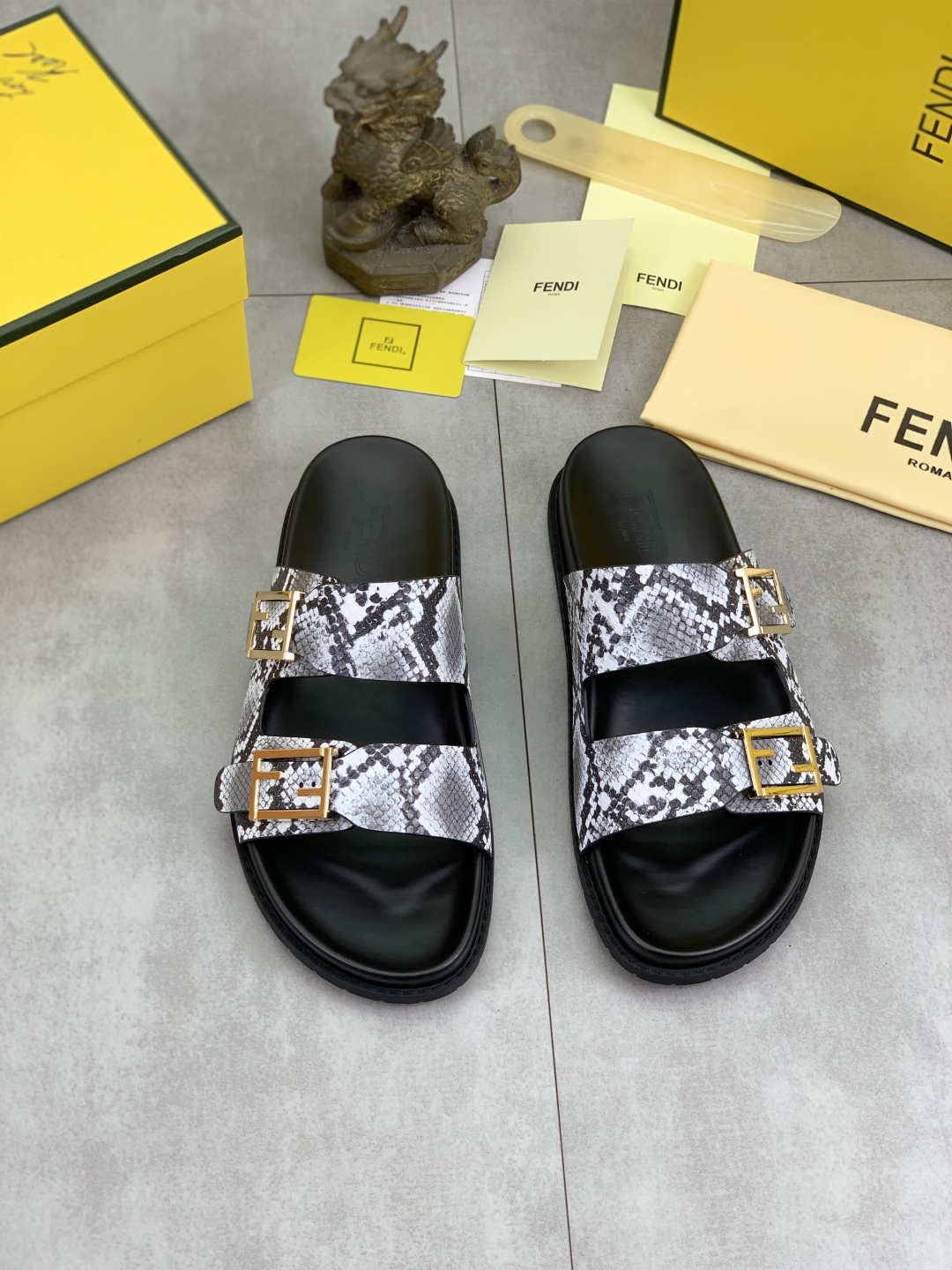 Fendi Men's Summer Slides with Snakeskin Print and Adjustable Buckles 3 cmp i1745514234864 8289 0 1