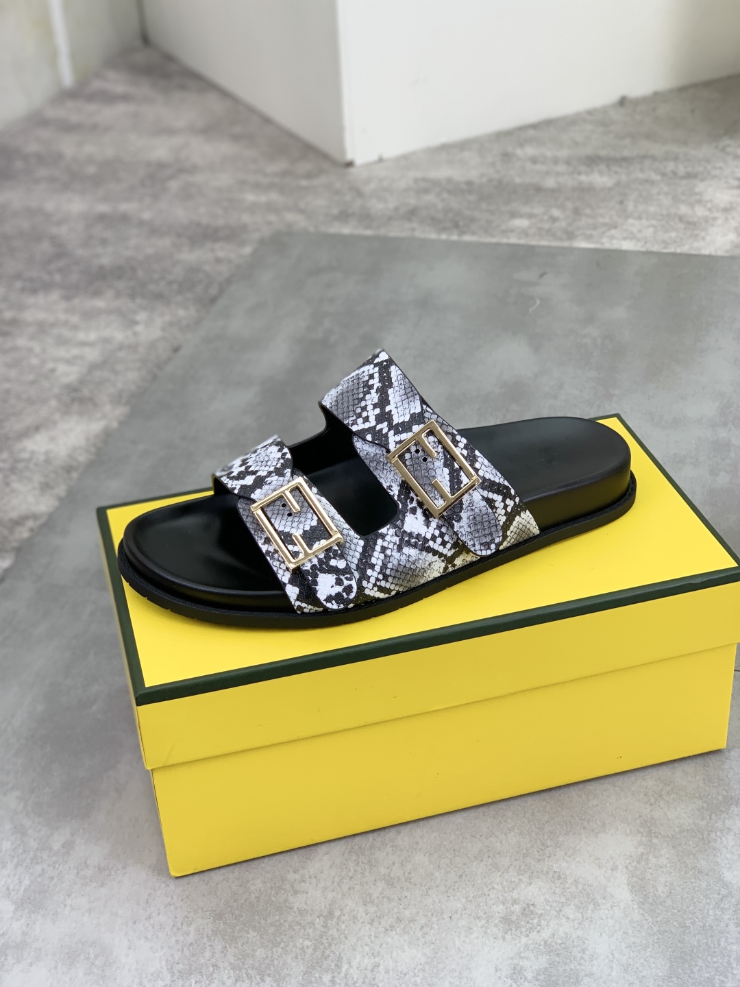 Fendi Men's Summer Slides with Snakeskin Print and Adjustable Buckles 5 cmp i1745514244577 4368 0 3