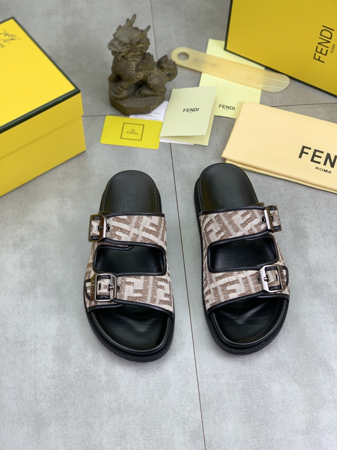 Fendi FF Motif Slide Sandals, Italian Fabric, Comfortable, Available in Multiple Colors 3 cmp i1745514252299 8809 0 1