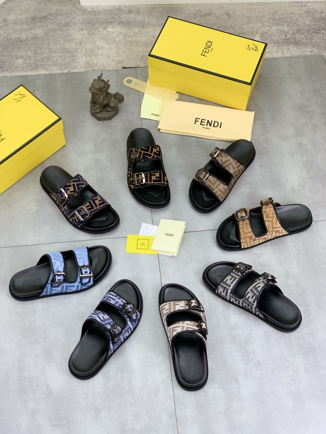 Fendi FF Motif Slide Sandals, Italian Fabric, Comfortable, Available in Multiple Colors 11 cmp i1745514368700 6652 0 9