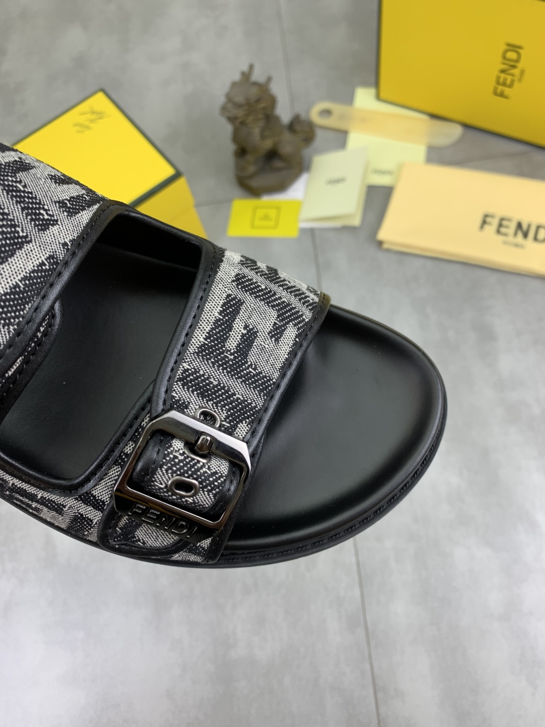 Fendi Men's FF Motif Slide Sandals - Italian Fabric, Comfortable Sole 6 cmp i1745514386086 1700 0 4