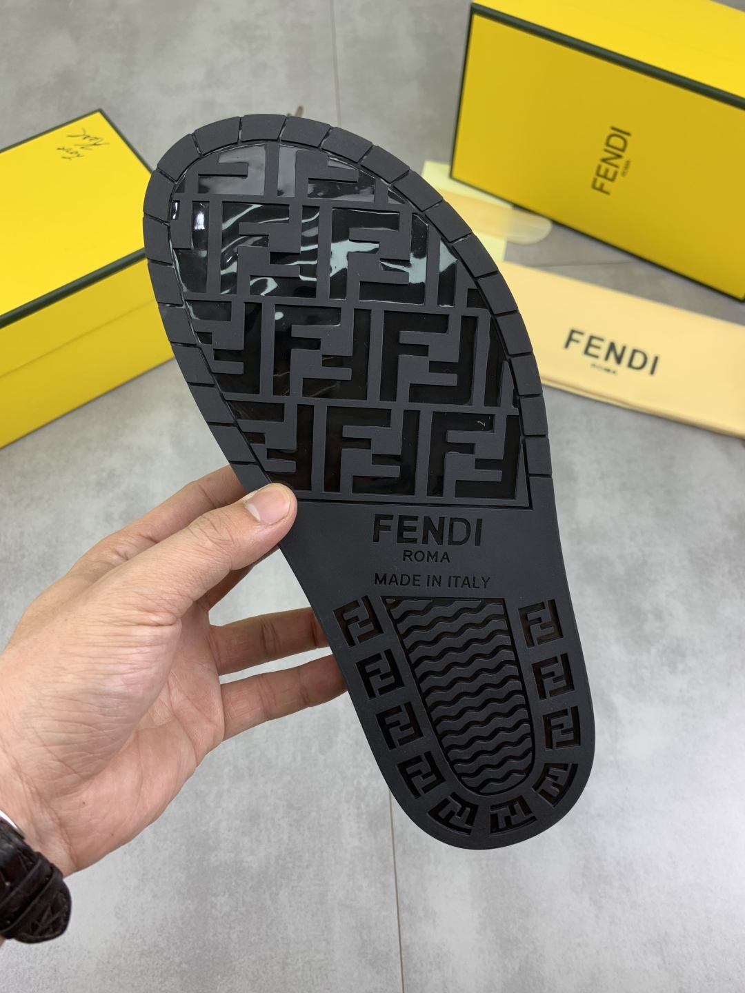 Fendi Men's FF Motif Slide Sandals - Italian Fabric, Comfortable Sole 10 cmp i1745514386103 3552 0 8
