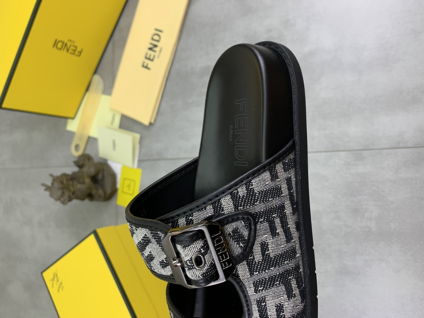 Fendi Men's FF Motif Slide Sandals - Italian Fabric, Comfortable Sole 8 cmp i1745514392342 6322 0 6