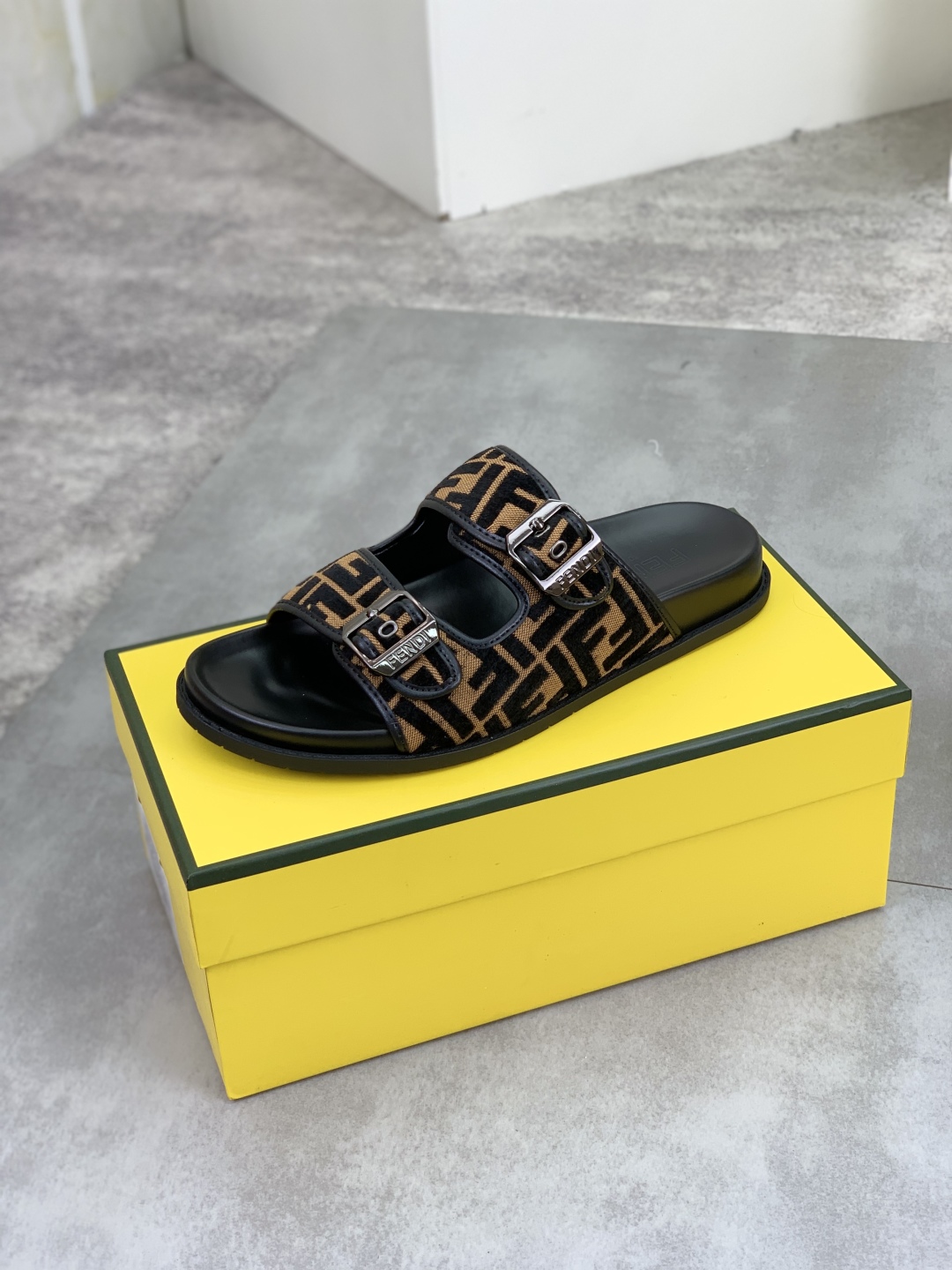 Fendi Men's FF Motif Slide Sandals Italian Fabric - Size 39-44 5 cmp i1745514401266 7534 0 3