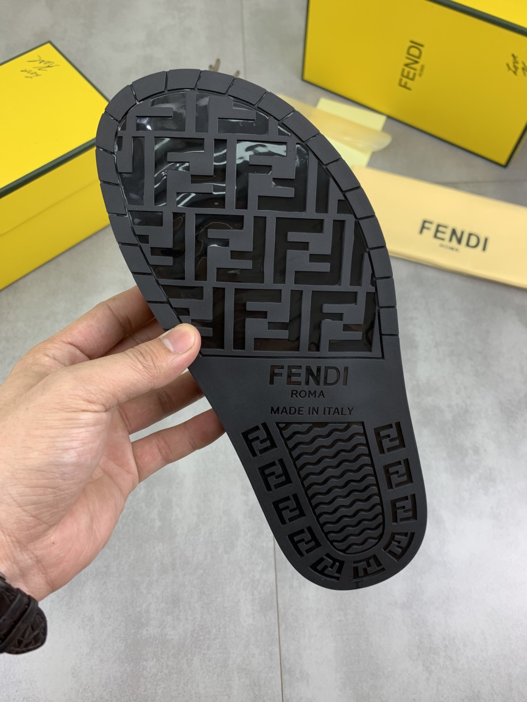 Fendi Men's FF Motif Slide Sandals Italian Fabric - Size 39-44 10 cmp i1745514404825 2116 0 8