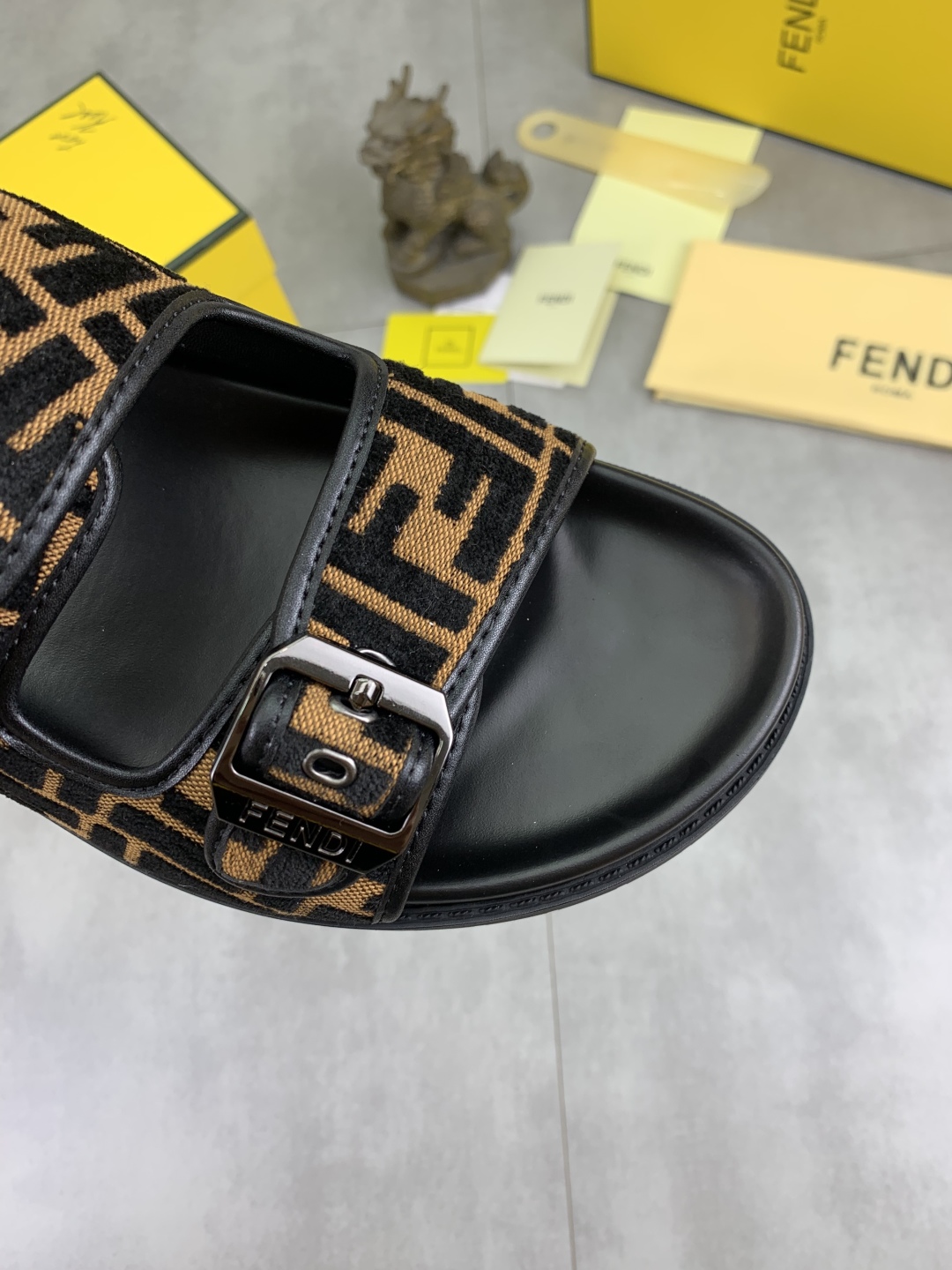 Fendi Men's FF Motif Slide Sandals Italian Fabric - Size 39-44 6 cmp i1745514404909 2477 0 4