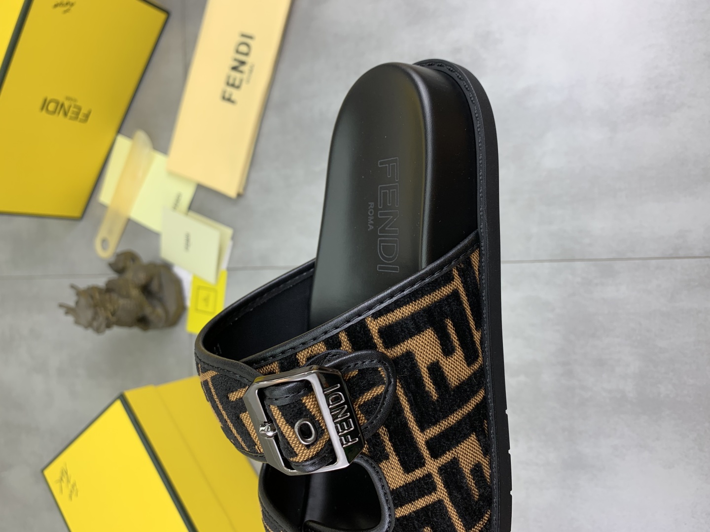 Fendi Men's FF Motif Slide Sandals Italian Fabric - Size 39-44 8 cmp i1745514409207 500 0 6