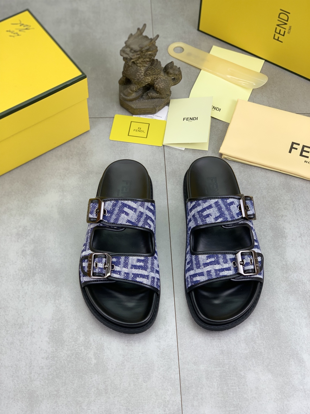 Fendi Men's FF Motif Adjustable Buckle Slide Sandals - Italian Craftsmanship 3 cmp i1745514495318 4652 0 1