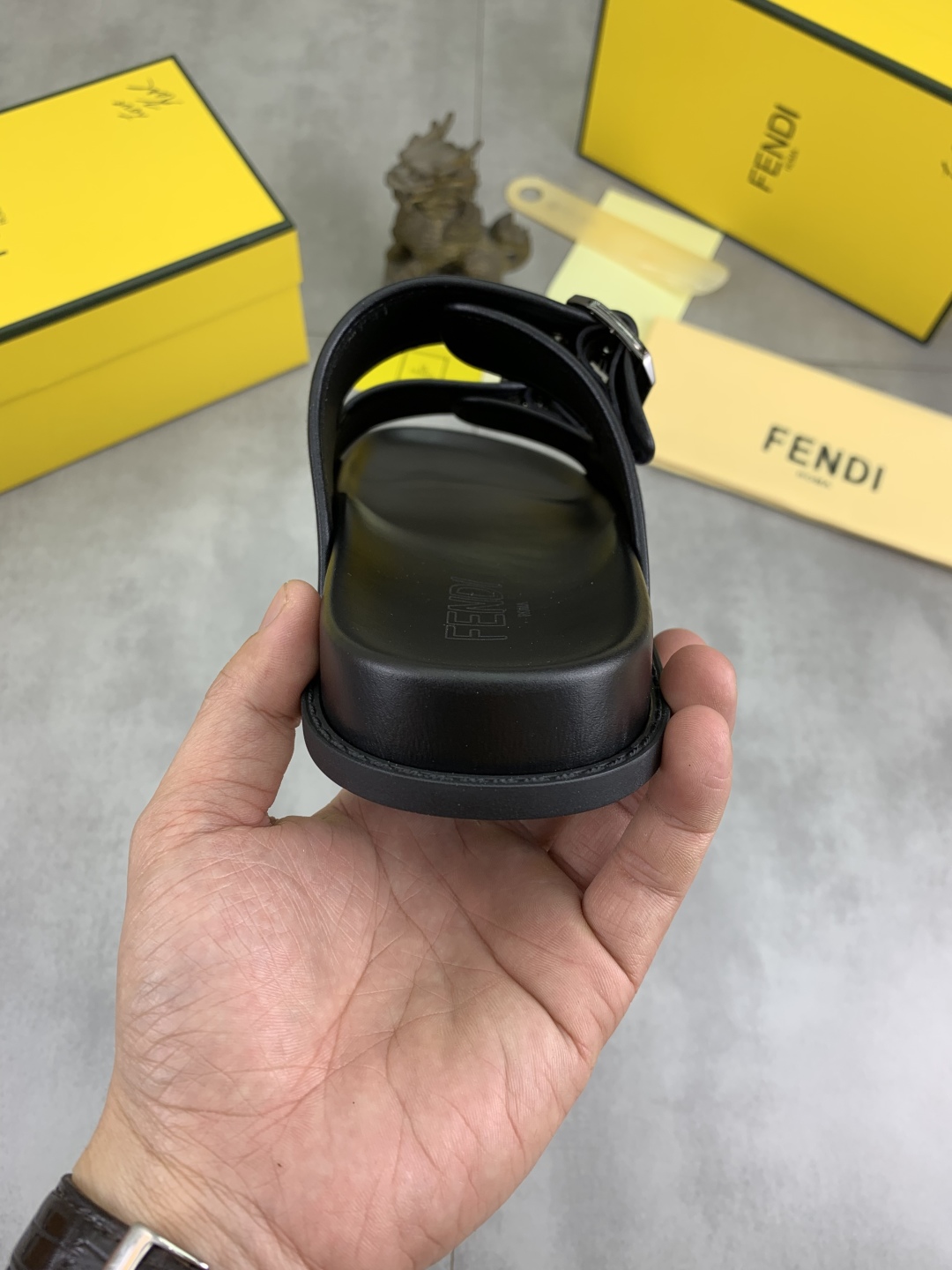 Fendi Men's FF Motif Adjustable Buckle Slide Sandals - Italian Craftsmanship 9 cmp i1745514498160 6380 0 7