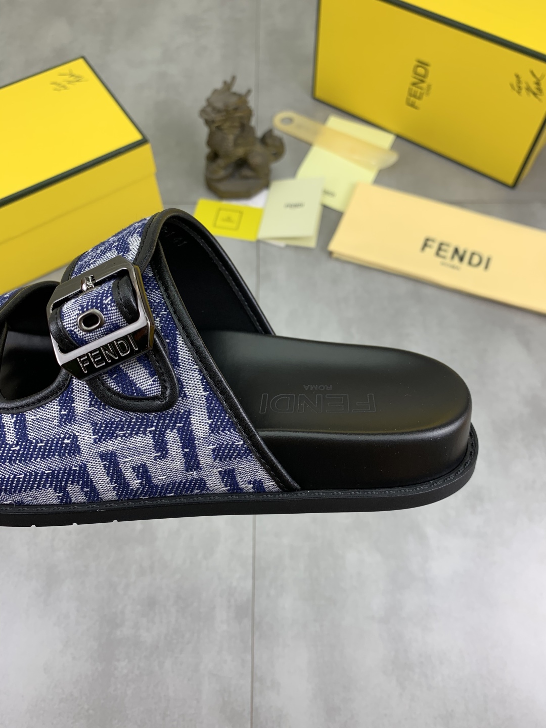 Fendi Men's FF Motif Adjustable Buckle Slide Sandals - Italian Craftsmanship 8 cmp i1745514498357 4920 0 6