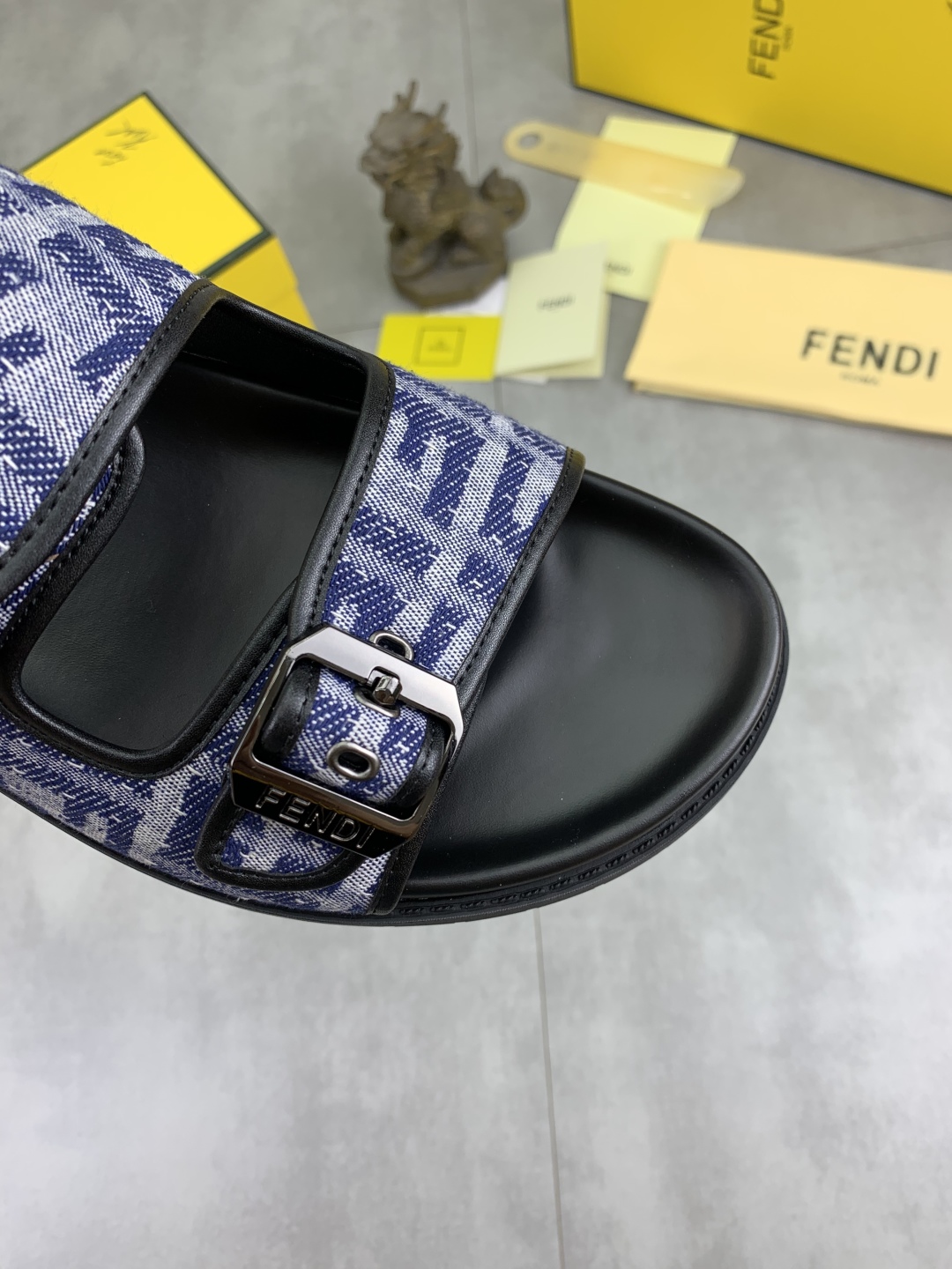 Fendi Men's FF Motif Adjustable Buckle Slide Sandals - Italian Craftsmanship 6 cmp i1745514498369 8421 0 4