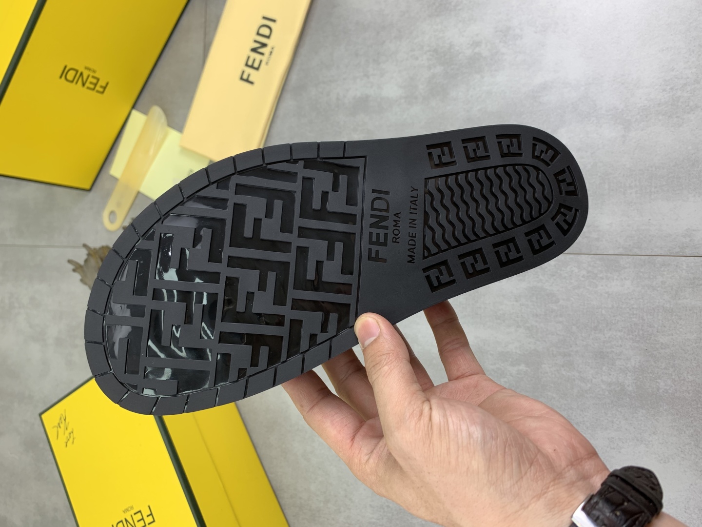 Fendi Men's FF Motif Adjustable Buckle Slide Sandals - Italian Craftsmanship 10 cmp i1745514504480 1438 0 8