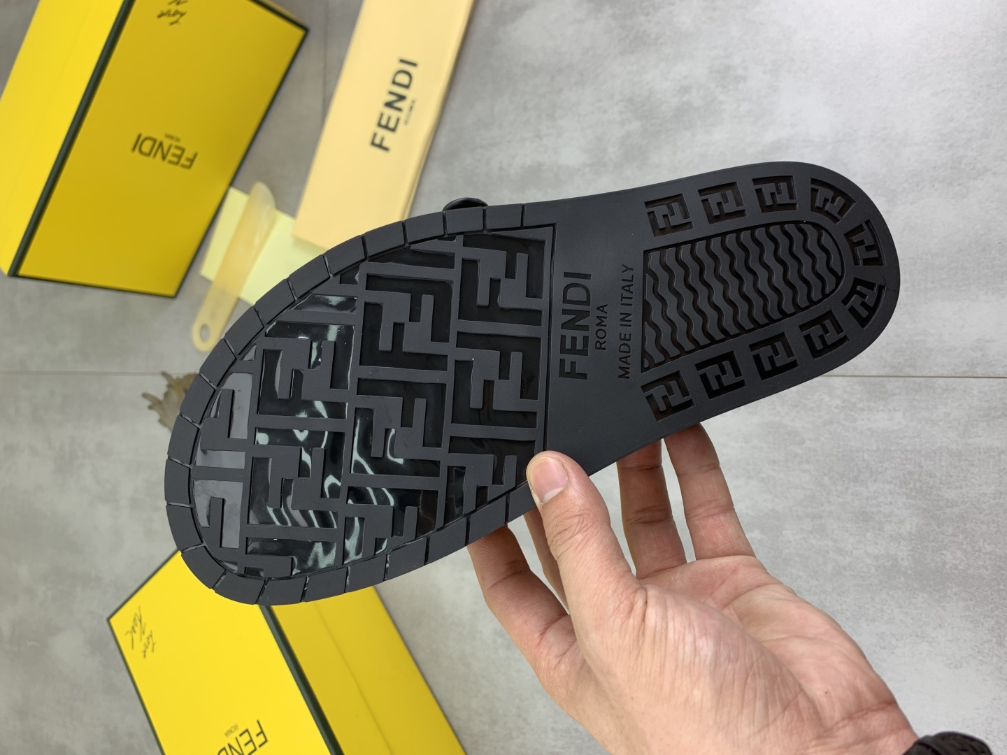 Fendi Men's FF Buckle Snakeskin Print Slide Sandals 10 cmp i1745514538537 9803 0 8