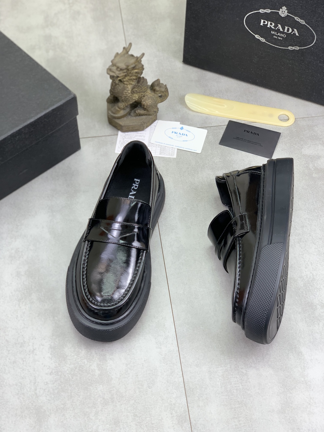 Prada Men's Leather Loafers Classic Penny Style Black Size 38-44 EU 4 cmp i1745598555016 1924 0 2
