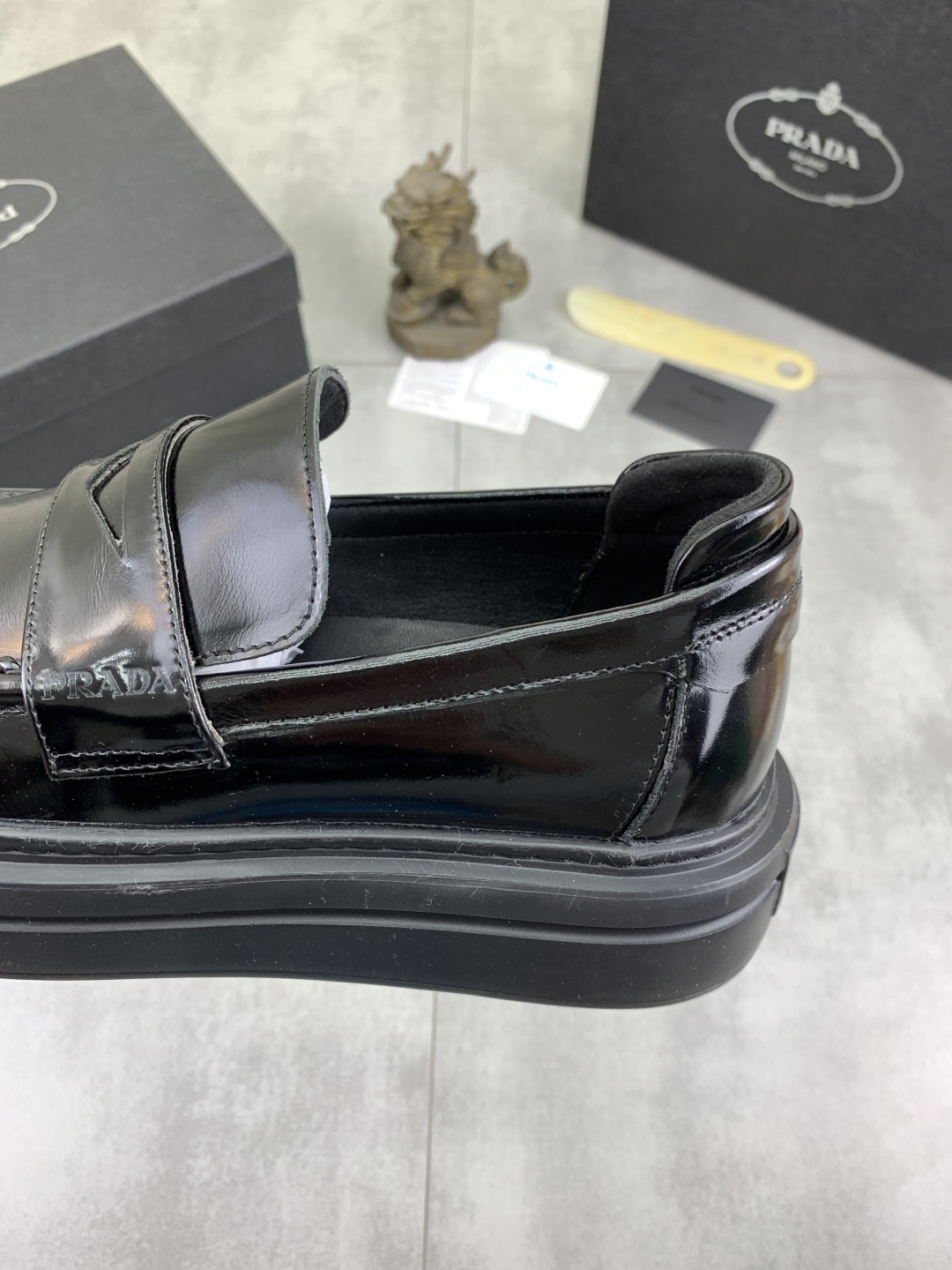 Prada Men's Leather Loafers Classic Penny Style Black Size 38-44 EU 8 cmp i1745598556436 5244 0 6