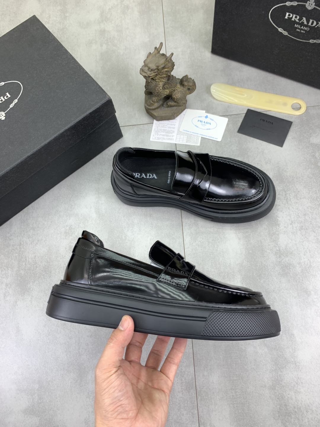 Prada Men's Leather Loafers Classic Penny Style Black Size 38-44 EU 7 cmp i1745598596273 7641 0 5