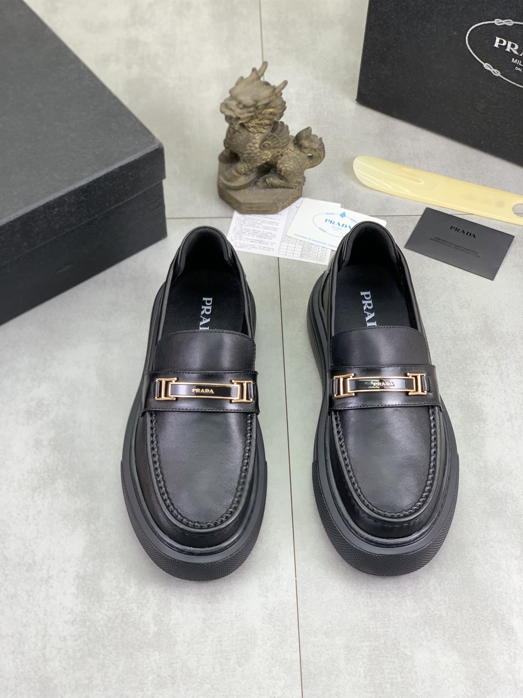 Prada Men's Spring Style Leather Loafers, Classic Series, Breathable 3 cmp i1745598698100 3733 0 1