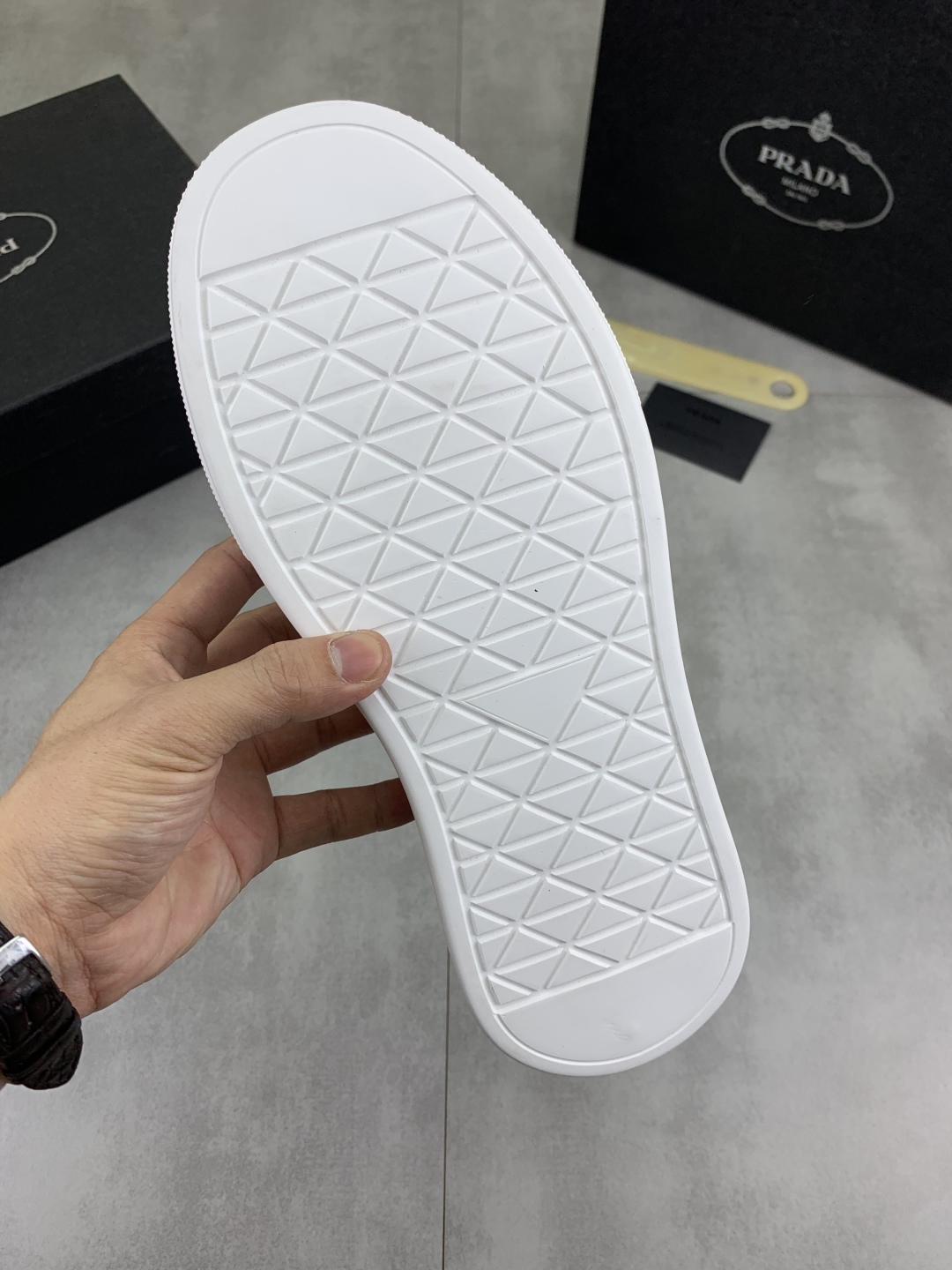 Prada Men's White Leather Loafers with Iconic Logo and Comfortable Fit 10 cmp i1745598775843 4661 0 8