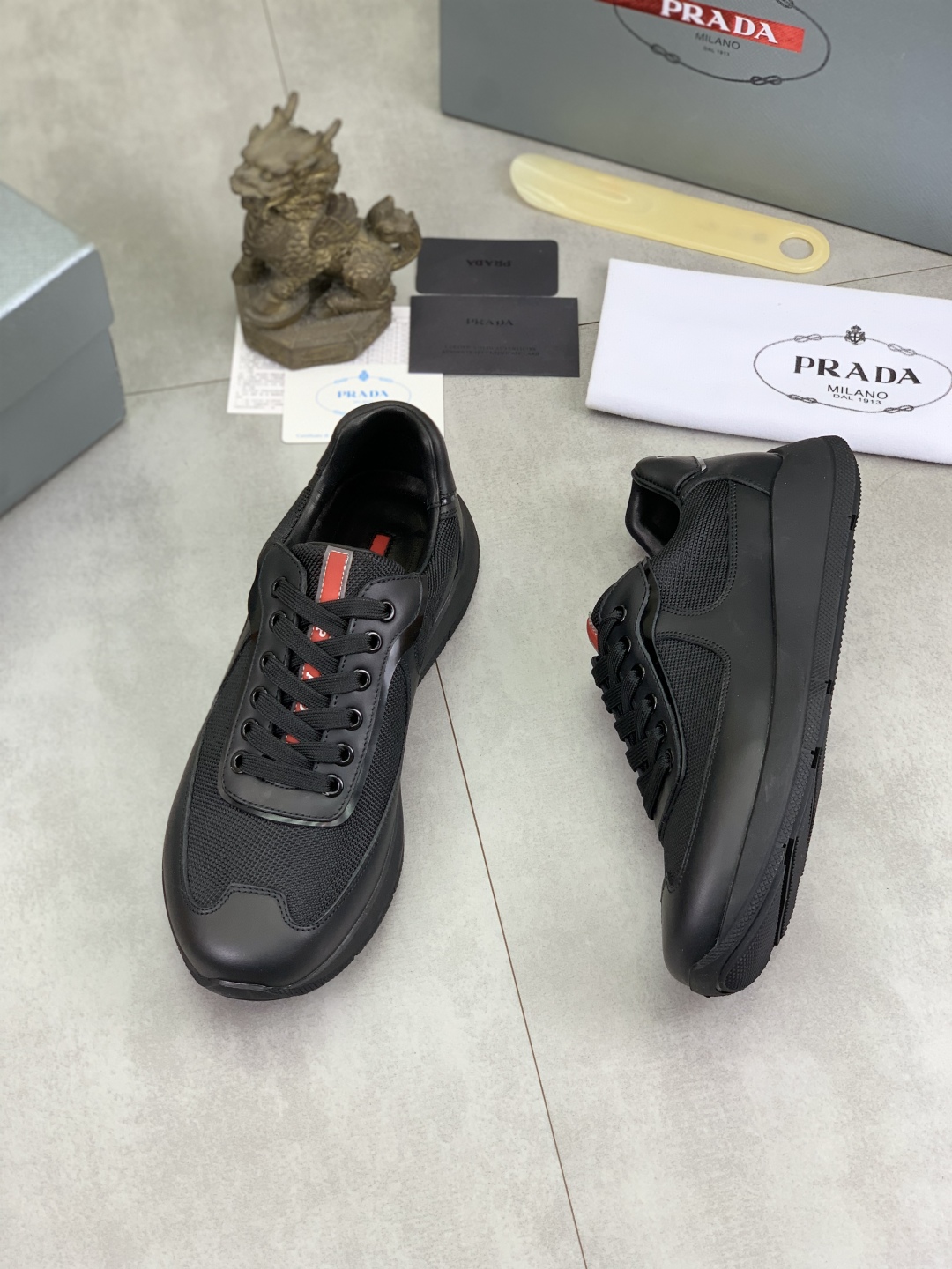 Prada Men's Leather Sneakers Classic Fashionable Lace-Up Casual Shoes 4 cmp i1745600125678 7933 0 2