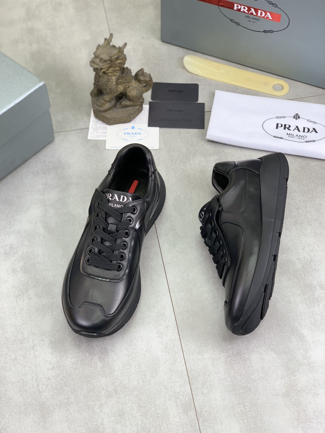 Prada Men's Leather Sneakers Classic Fashionable Lace-up Casual Shoes 4 cmp i1745600163009 6598 0 2