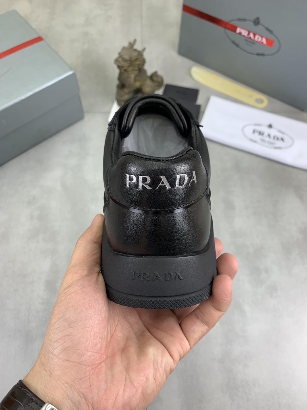 Prada Men's Leather Sneakers Classic Fashionable Lace-up Casual Shoes 9 cmp i1745600164386 1727 0 7