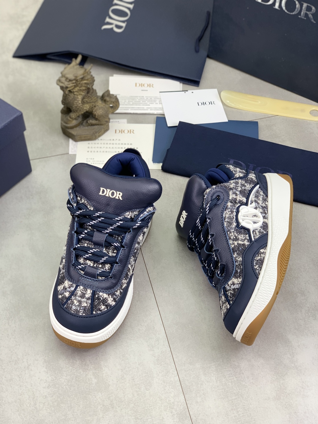 Dior Chrono High-Top Sneakers Blue Fabric CD Logo Star Patch, Size 39-45 4 cmp i1745681824796 9006 0 2