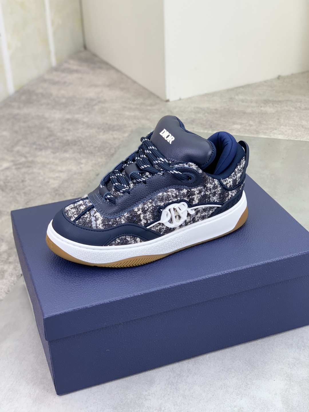 Dior Chrono High-Top Sneakers Blue Fabric CD Logo Star Patch, Size 39-45 5 cmp i1745681824843 3578 0 3